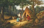 Cornelius Krieghoff Caughnawaga Indians at Camp oil